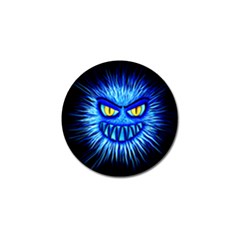 Monster Blue Attack Golf Ball Marker by HermanTelo