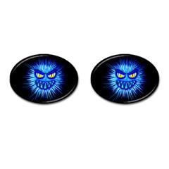 Monster Blue Attack Cufflinks (oval)