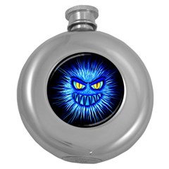 Monster Blue Attack Round Hip Flask (5 Oz)