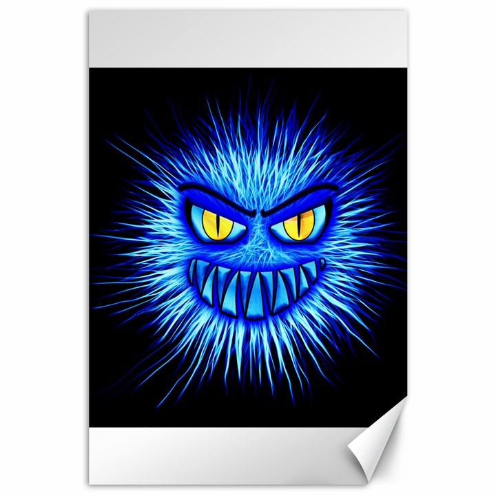 Monster Blue Attack Canvas 24  x 36 