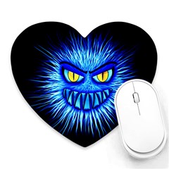 Monster Blue Attack Heart Mousepads by HermanTelo