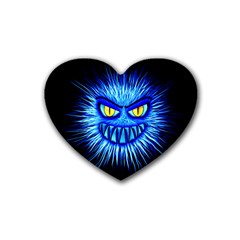 Monster Blue Attack Rubber Coaster (heart) 