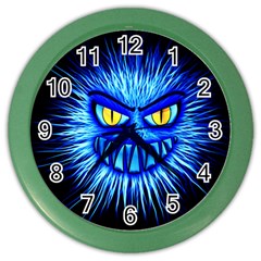 Monster Blue Attack Color Wall Clock by HermanTelo