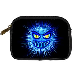 Monster Blue Attack Digital Camera Leather Case by HermanTelo