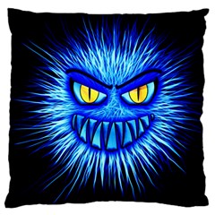 Monster Blue Attack Large Cushion Case (one Side)