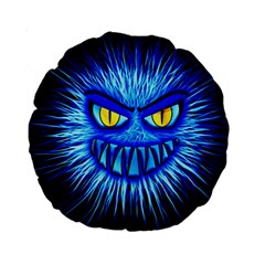 Monster Blue Attack Standard 15  Premium Round Cushions by HermanTelo