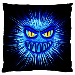 Monster Blue Attack Large Flano Cushion Case (two Sides) by HermanTelo