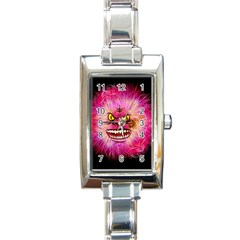 Monster Pink Eyes Aggressive Fangs Rectangle Italian Charm Watch by HermanTelo