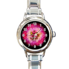 Monster Pink Eyes Aggressive Fangs Round Italian Charm Watch by HermanTelo