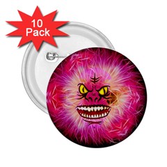 Monster Pink Eyes Aggressive Fangs 2 25  Buttons (10 Pack)  by HermanTelo