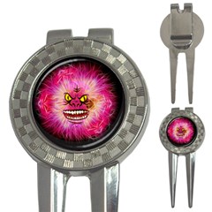 Monster Pink Eyes Aggressive Fangs 3-in-1 Golf Divots by HermanTelo