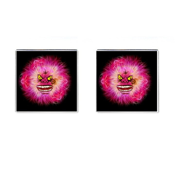 Monster Pink Eyes Aggressive Fangs Cufflinks (Square)