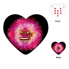 Monster Pink Eyes Aggressive Fangs Playing Cards (heart)