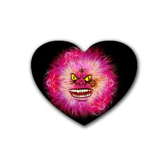 Monster Pink Eyes Aggressive Fangs Heart Coaster (4 Pack)  by HermanTelo