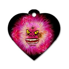 Monster Pink Eyes Aggressive Fangs Dog Tag Heart (one Side)