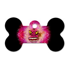 Monster Pink Eyes Aggressive Fangs Dog Tag Bone (two Sides)