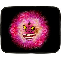 Monster Pink Eyes Aggressive Fangs Double Sided Fleece Blanket (mini) 