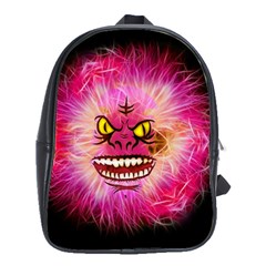 Monster Pink Eyes Aggressive Fangs School Bag (large) by HermanTelo