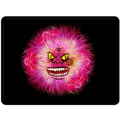 Monster Pink Eyes Aggressive Fangs Fleece Blanket (large)  by HermanTelo