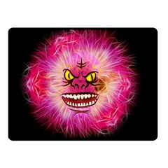 Monster Pink Eyes Aggressive Fangs Fleece Blanket (small) by HermanTelo