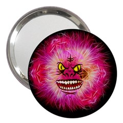 Monster Pink Eyes Aggressive Fangs 3  Handbag Mirrors by HermanTelo