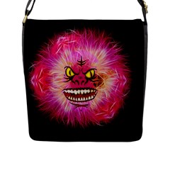 Monster Pink Eyes Aggressive Fangs Flap Closure Messenger Bag (l) by HermanTelo