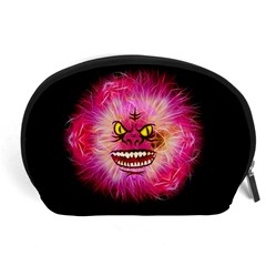 Monster Pink Eyes Aggressive Fangs Accessory Pouch (large) by HermanTelo