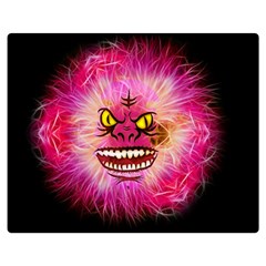 Monster Pink Eyes Aggressive Fangs Double Sided Flano Blanket (medium) 