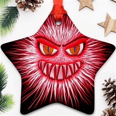 Monster Red Eyes Aggressive Fangs Ornament (star) by HermanTelo