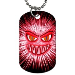 Monster Red Eyes Aggressive Fangs Dog Tag (one Side) by HermanTelo