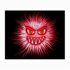 Monster Red Eyes Aggressive Fangs Small Glasses Cloth