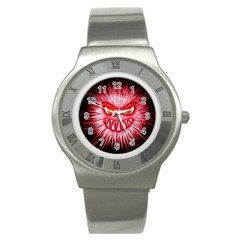 Monster Red Eyes Aggressive Fangs Stainless Steel Watch by HermanTelo