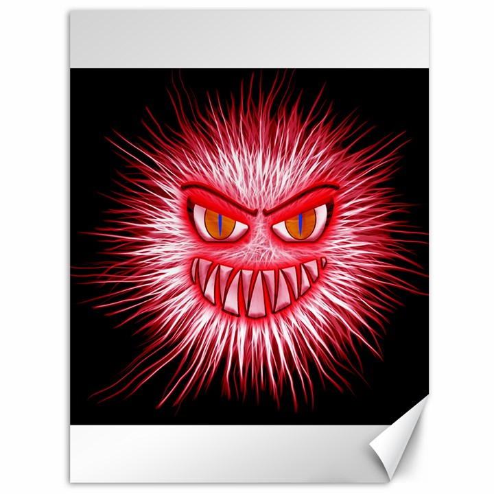 Monster Red Eyes Aggressive Fangs Canvas 36  x 48 