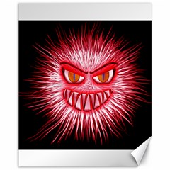 Monster Red Eyes Aggressive Fangs Canvas 11  X 14  by HermanTelo