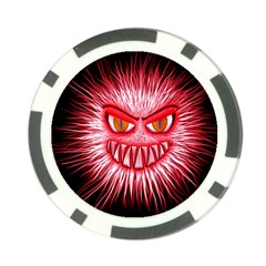 Monster Red Eyes Aggressive Fangs Poker Chip Card Guard