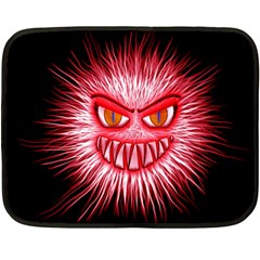 Monster Red Eyes Aggressive Fangs Fleece Blanket (mini)