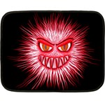 Monster Red Eyes Aggressive Fangs Double Sided Fleece Blanket (Mini)  35 x27  Blanket Back