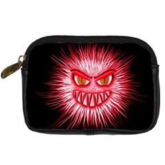 Monster Red Eyes Aggressive Fangs Digital Camera Leather Case by HermanTelo