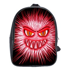 Monster Red Eyes Aggressive Fangs School Bag (large) by HermanTelo