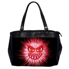 Monster Red Eyes Aggressive Fangs Oversize Office Handbag (2 Sides) by HermanTelo