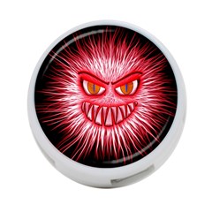 Monster Red Eyes Aggressive Fangs 4-port Usb Hub (one Side)