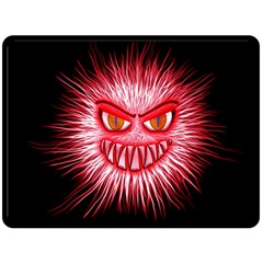 Monster Red Eyes Aggressive Fangs Fleece Blanket (large)  by HermanTelo