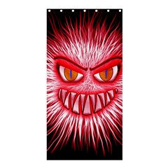 Monster Red Eyes Aggressive Fangs Shower Curtain 36  X 72  (stall) 