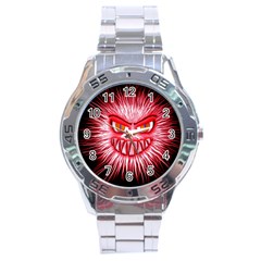 Monster Red Eyes Aggressive Fangs Stainless Steel Analogue Watch