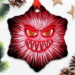 Monster Red Eyes Aggressive Fangs Ornament (snowflake)