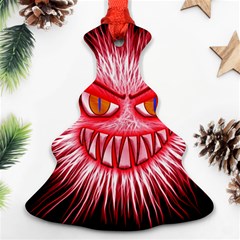 Monster Red Eyes Aggressive Fangs Christmas Tree Ornament (two Sides)