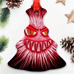 Monster Red Eyes Aggressive Fangs Christmas Tree Ornament (Two Sides) Front