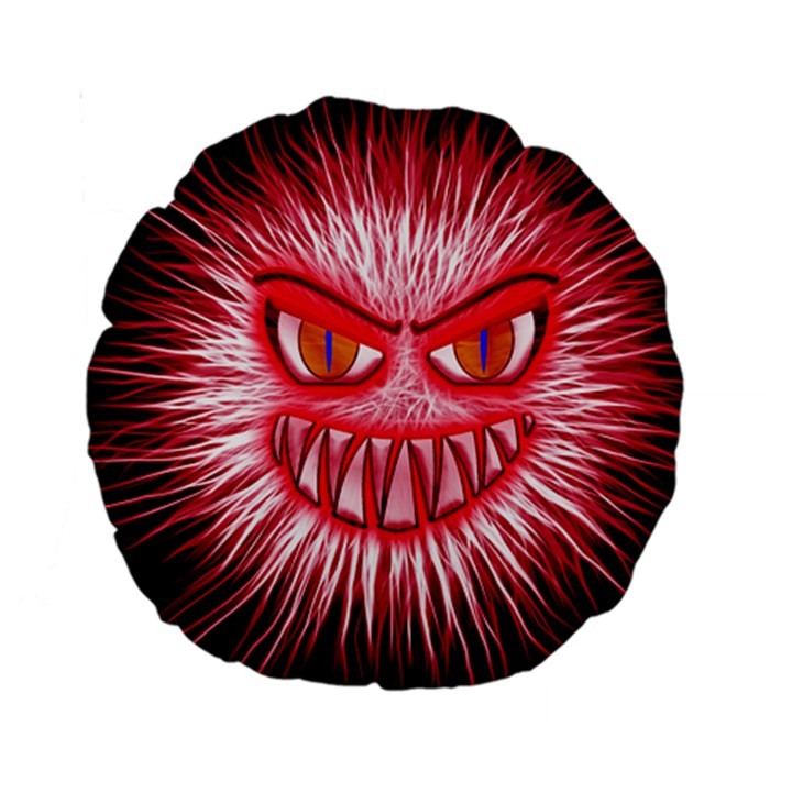 Monster Red Eyes Aggressive Fangs Standard 15  Premium Round Cushions