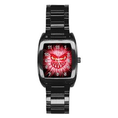 Monster Red Eyes Aggressive Fangs Stainless Steel Barrel Watch