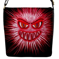 Monster Red Eyes Aggressive Fangs Flap Closure Messenger Bag (s) by HermanTelo